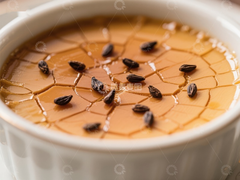 高清大图下载【趣麦麦图】焦糖布丁配黑芝麻