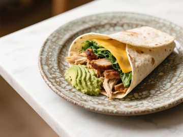 鸡肉卷饼配鳄梨酱