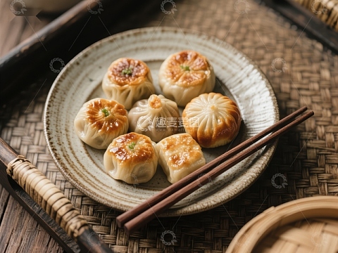 金黄小笼包，传统美食的精致呈现