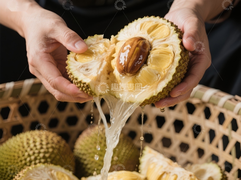 高清大图下载【趣麦麦图】手撕新鲜菠萝蜜，果肉香甜