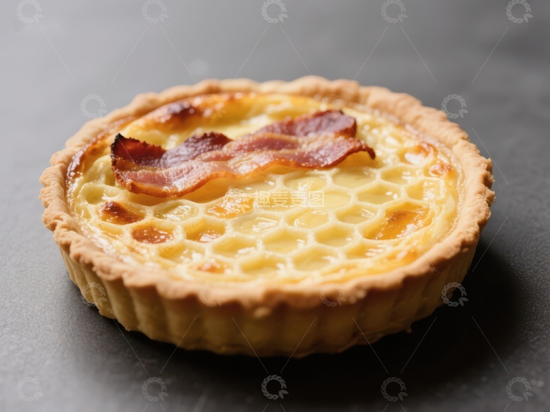 高清大图下载【趣麦麦图】培根蛋挞，金黄诱人