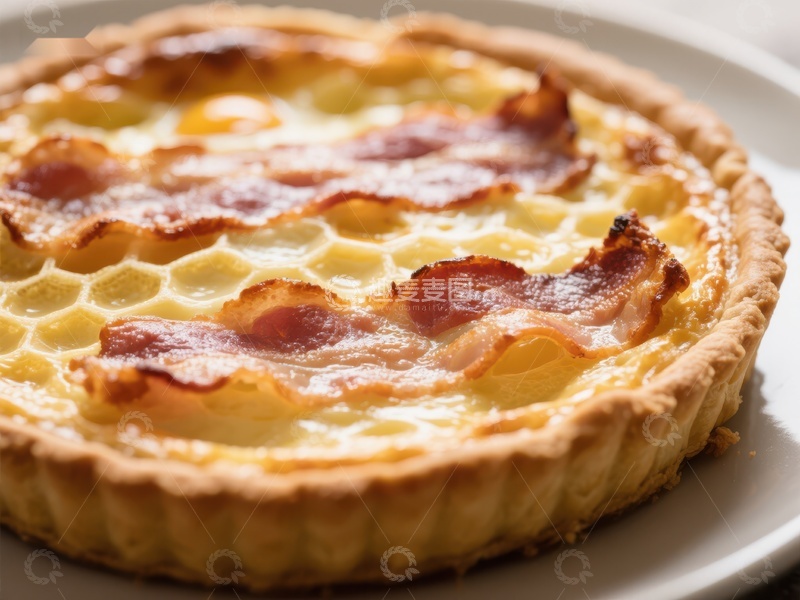 高清大图下载【趣麦麦图】-培根蛋挞，金黄诱人