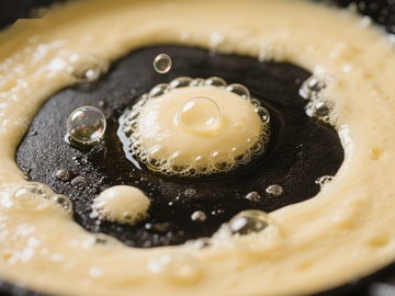煎饼上的气泡特写