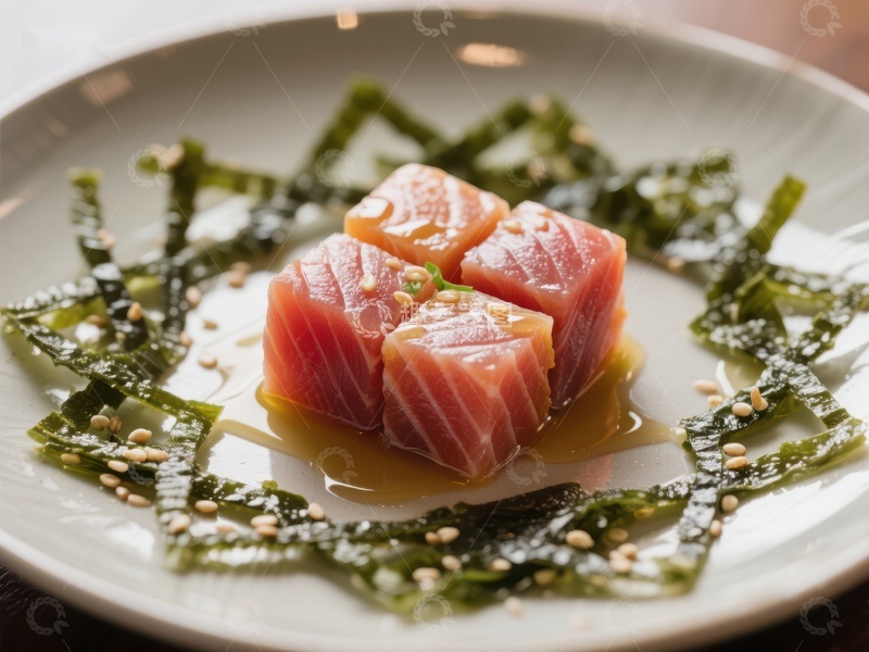 高清大图下载【趣麦麦图】精致生鱼片配海苔装饰