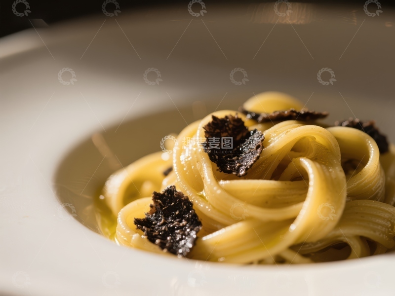 高清大图下载【趣麦麦图】黑松露意面精致呈现