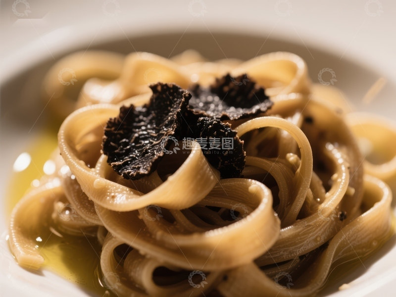 高清大图下载【趣麦麦图】黑松露意面特写