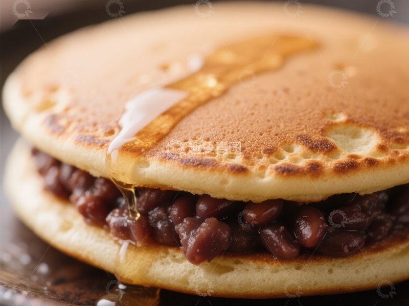 高清大图下载【趣麦麦图】红豆夹心煎饼淋蜂蜜