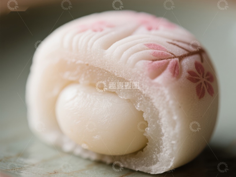 高清大图下载【趣麦麦图】樱花图案的糯米团子