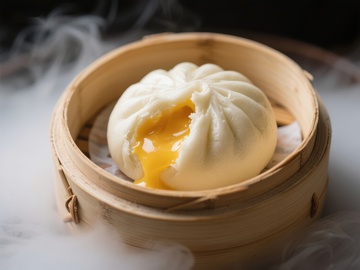 热气腾腾的流沙包