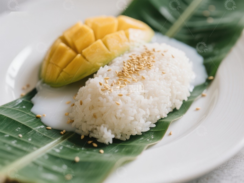 高清大图下载【趣麦麦图】芒果糯米饭，传统美食