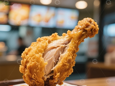 酥脆炸鸡腿特写