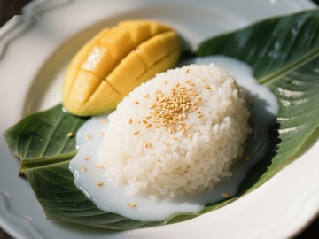 芒果糯米饭配椰奶