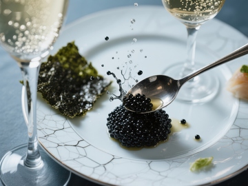 奢华鱼子酱与香槟的完美邂逅