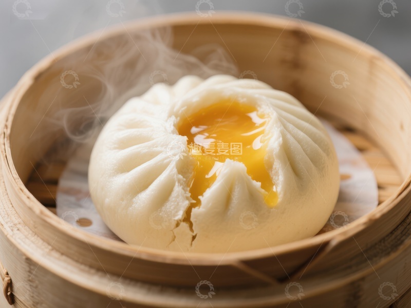 高清大图下载【趣麦麦图】热腾腾的流沙包