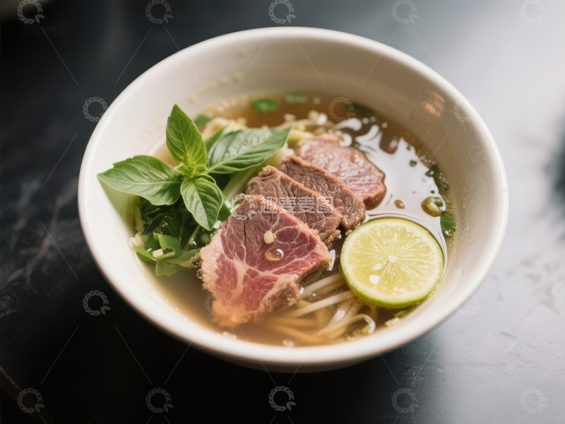 高清大图下载【趣麦麦图】越南牛肉河粉特写