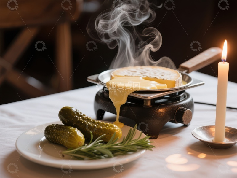 高清大图下载【趣麦麦图】热融奶酪与酸黄瓜的美食组合