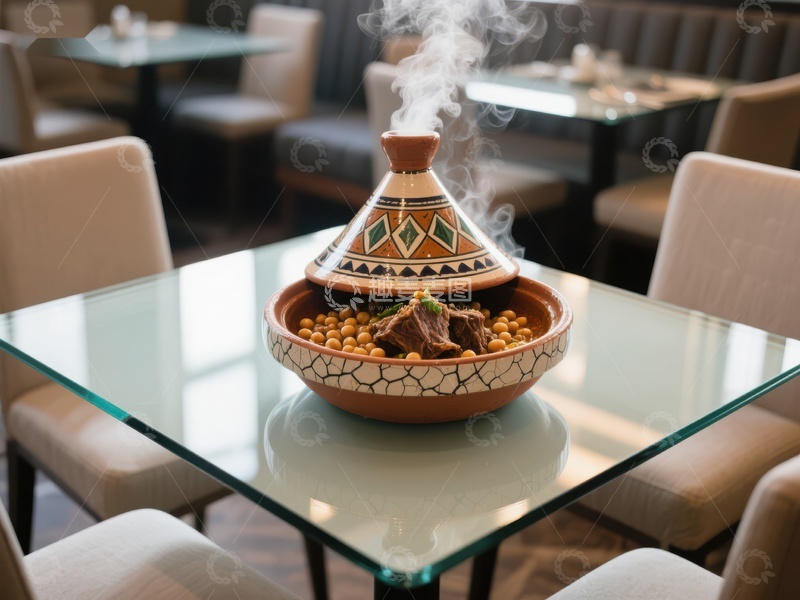 高清大图下载【趣麦麦图】热气腾腾的塔吉锅美食