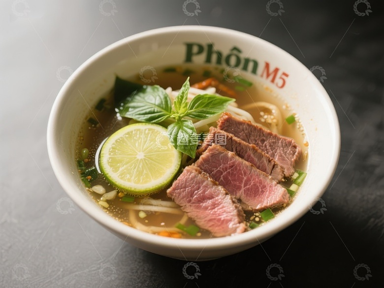 越南牛肉汤配青柠与香草