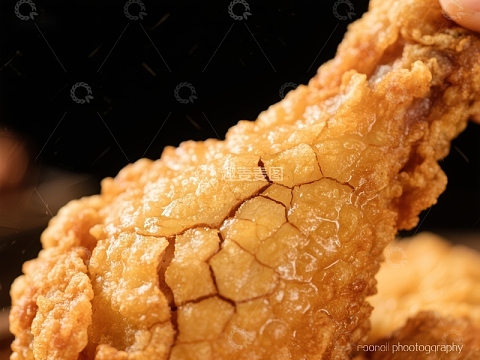金黄酥脆的炸鸡腿特写