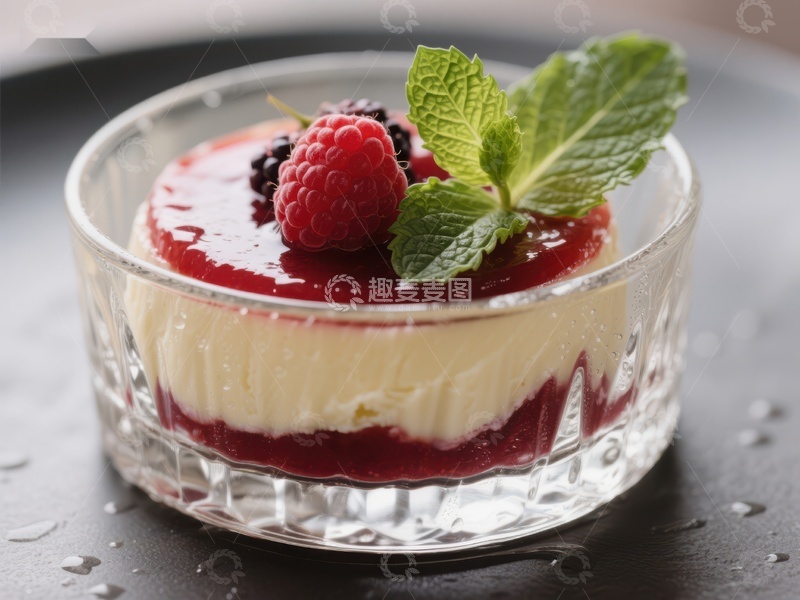 高清大图下载【趣麦麦图】覆盆子酱芝士蛋糕杯