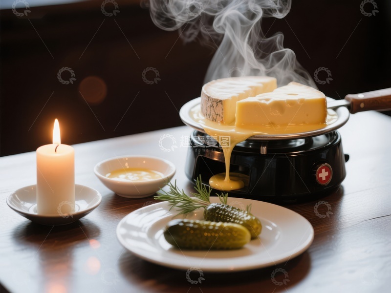 高清大图下载【趣麦麦图】热融奶酪与酸黄瓜的温馨晚餐