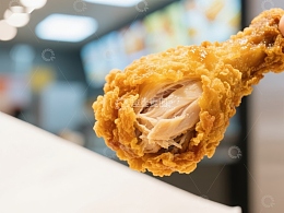 金黄酥脆的炸鸡腿特写