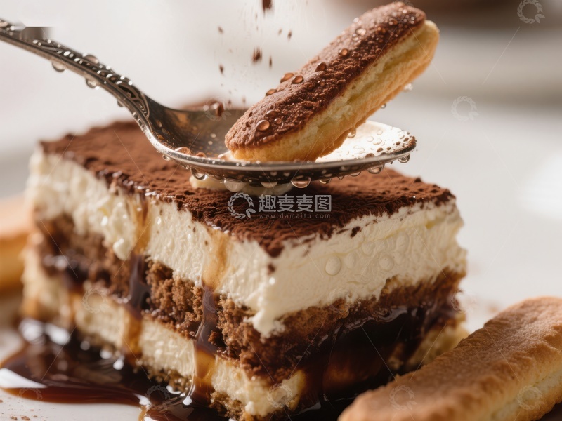 高清大图下载【趣麦麦图】提拉米苏甜点特写