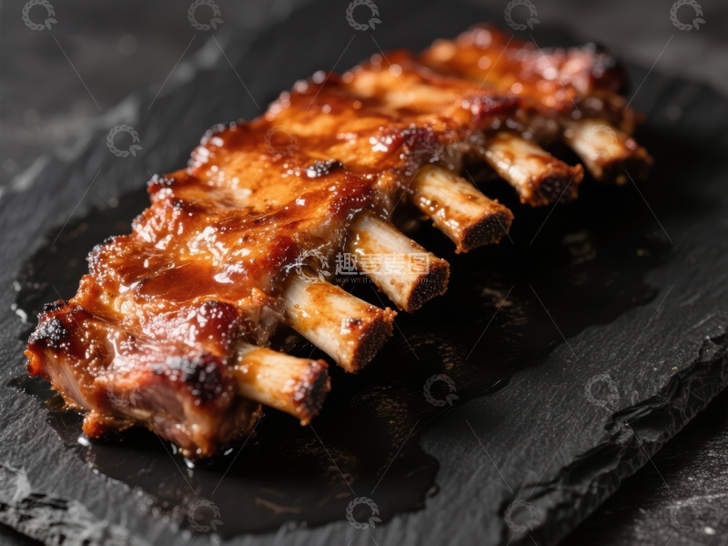 高清大图下载【趣麦麦图】美味烤肋排特写
