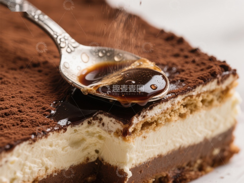 高清大图下载【趣麦麦图】巧克力甜点淋上糖浆的瞬间