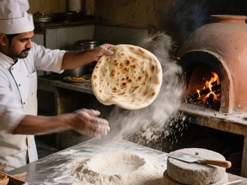 厨师制作传统烤饼