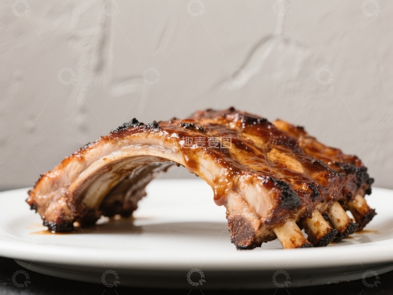高清大图下载【趣麦麦图】烤制肋排，酱汁浓郁