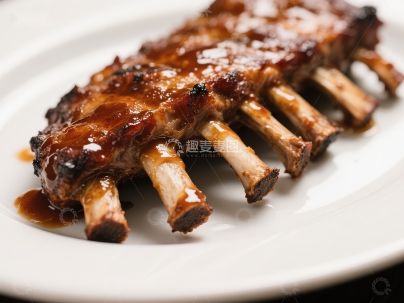 高清大图下载【趣麦麦图】美味烤肋排特写