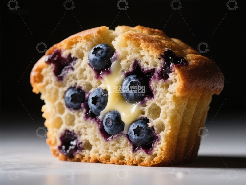 高清大图下载【趣麦麦图】蓝莓松饼切面特写
