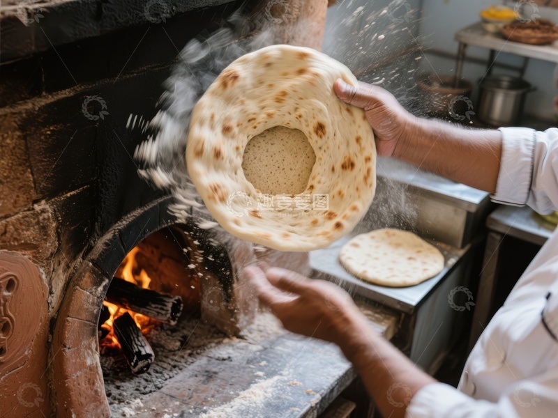 高清大图下载【趣麦麦图】厨师在传统炉中烤制面包