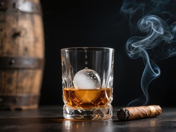 威士忌与雪茄的静谧时光