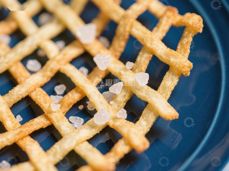 高清大图下载【趣麦麦图】撒有糖霜的格子饼干特写