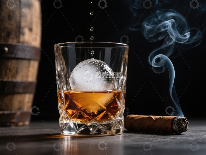高清大图下载【趣麦麦图】威士忌与雪茄的奢华享受