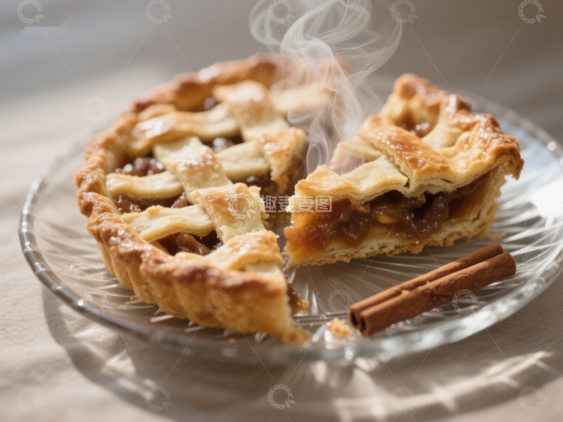 高清大图下载【趣麦麦图】热腾腾的苹果派与肉桂棒