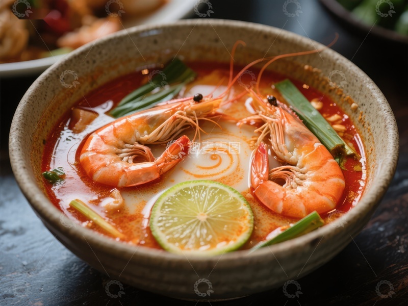 高清大图下载【趣麦麦图】泰式酸辣汤，鲜虾与青柠的完美结合