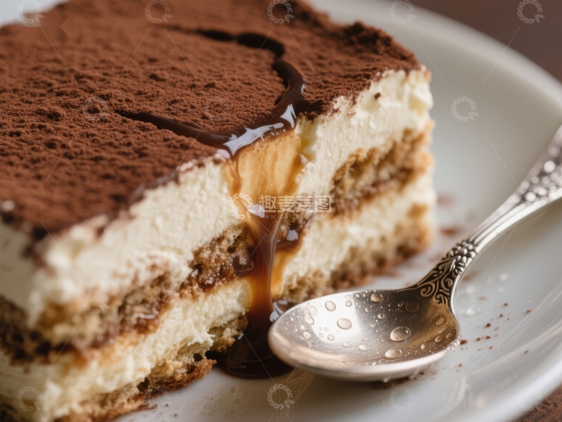 高清大图下载【趣麦麦图】浓郁提拉米苏配咖啡酱
