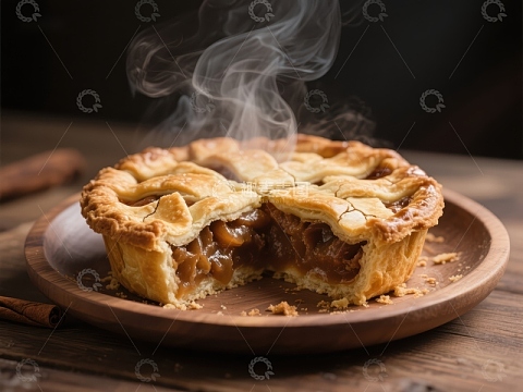 热腾腾的苹果派散发香气