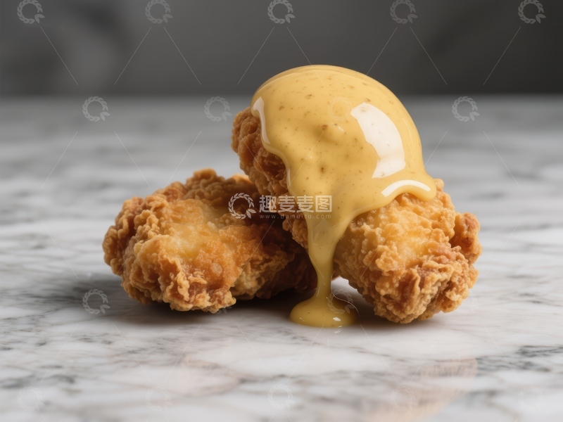 高清大图下载【趣麦麦图】酥炸鸡块配浓郁酱汁