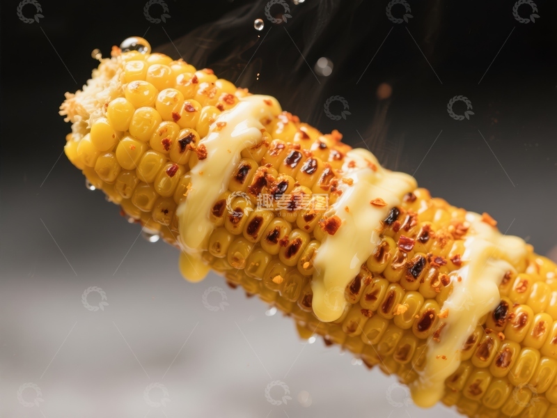 高清大图下载【趣麦麦图】烤玉米淋酱特写