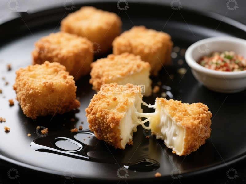 高清大图下载【趣麦麦图】金黄酥脆的炸奶酪块