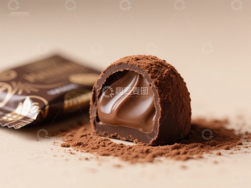 高清大图下载【趣麦麦图】巧克力球切面展示浓郁馅料