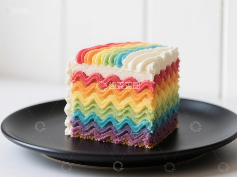 高清大图下载【趣麦麦图】彩虹蛋糕切片展示
