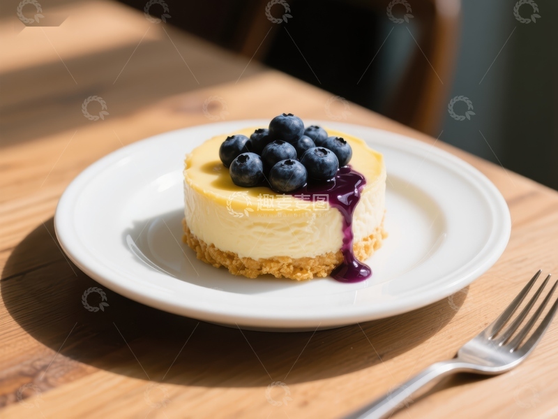 高清大图下载【趣麦麦图】蓝莓芝士蛋糕，美味诱人