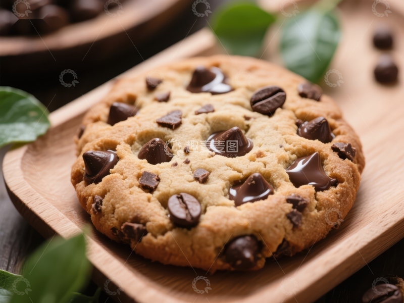 高清大图下载【趣麦麦图】巧克力豆饼干特写