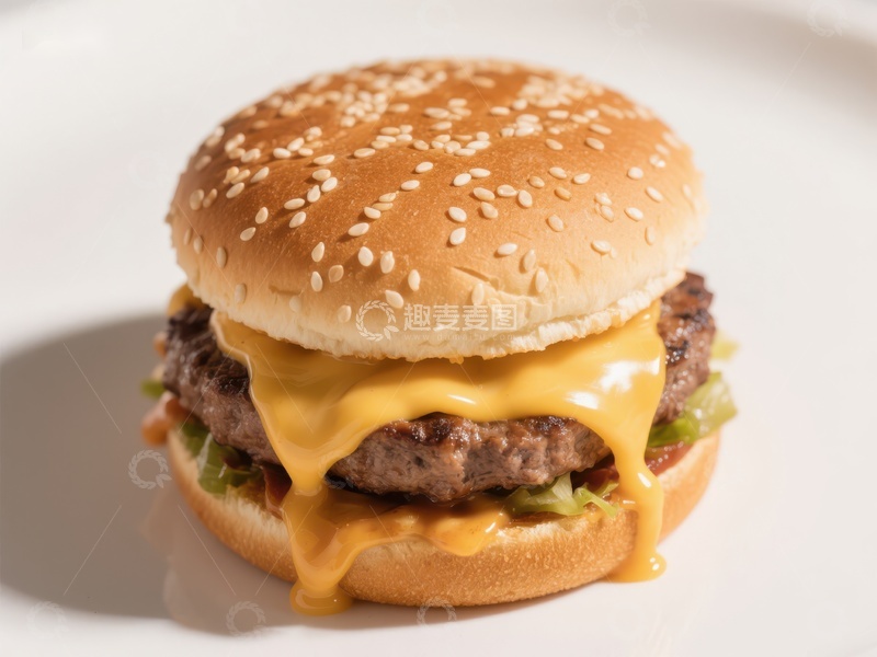 高清大图下载【趣麦麦图】芝士汉堡特写