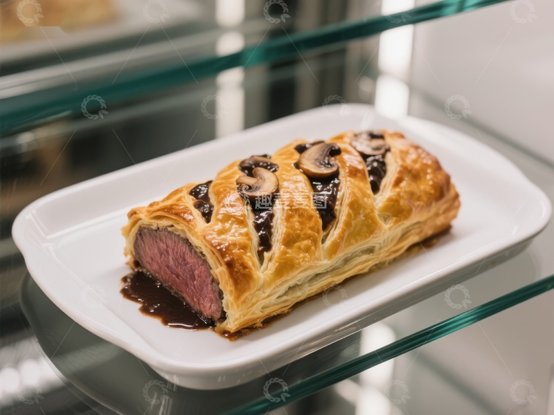 高清大图下载【趣麦麦图】酥皮牛肉卷配蘑菇酱
